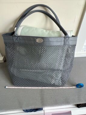 Gray Mesh Tote/beach bag -trampoline material from catamaranGreat sailor's gift.